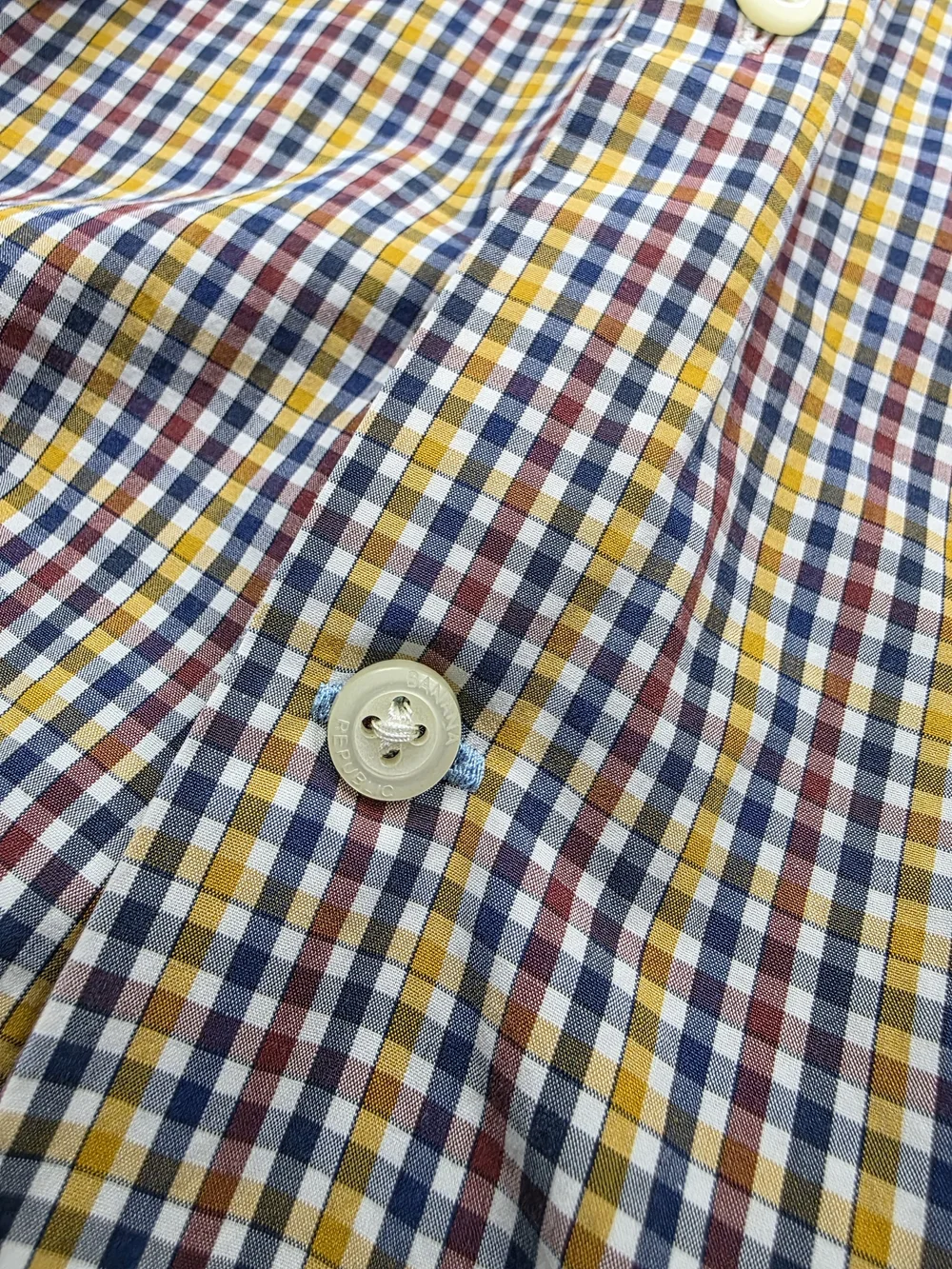 Banana Republic Grant Fit Button Down 120s Supima Cotton Medium MultiColor Check